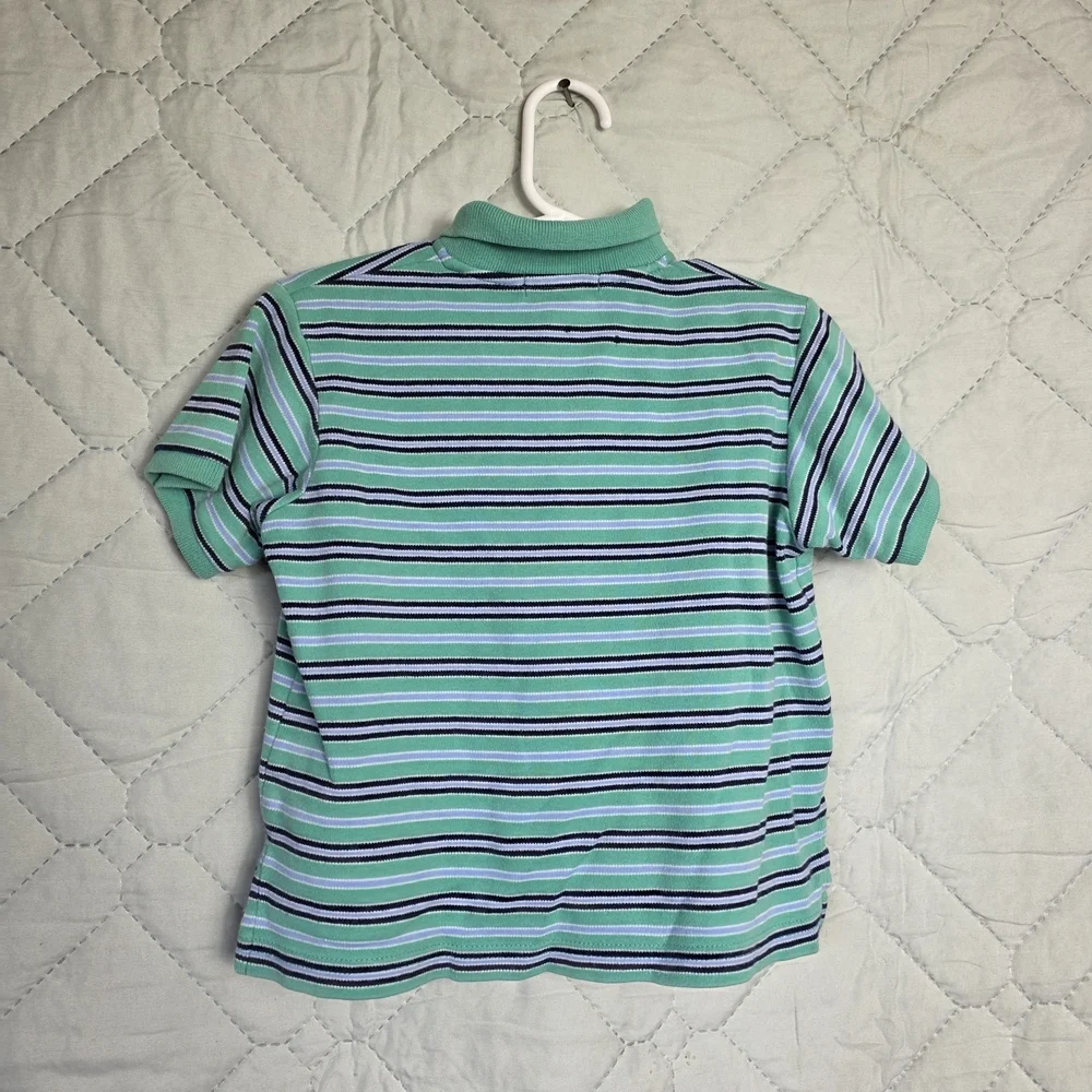 Ralph Lauren Green Striped Kids Polo Shirt